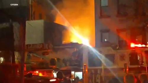 East Harlem fire: Crews battling massive blaze at beer garden