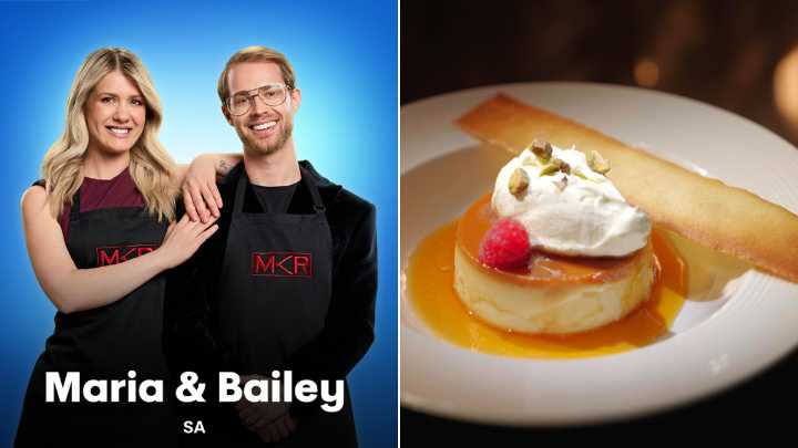 MKR Recipes Semi Final: Maria and Bailey’s Pandan Meringue with Lemon Curd and Raspberry Sorbet