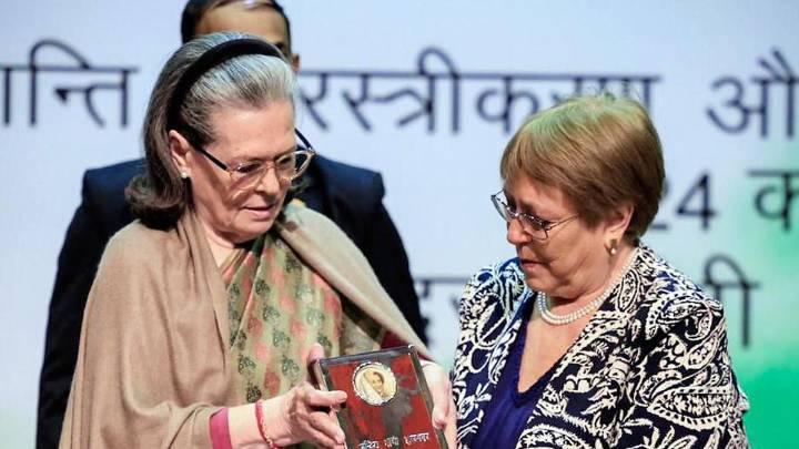 BJP slams Congress for awarding peace prize to Michelle Bachelet