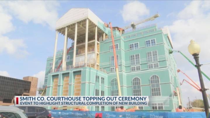 Smith County celebrates new courthouse with beam signing event