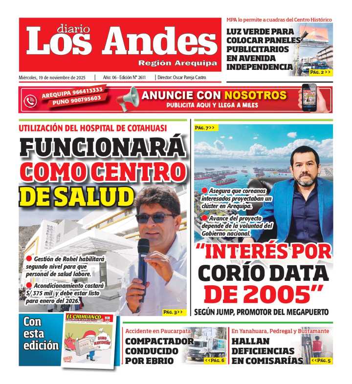 AREQUIPA: Diario Los Andes 19/11/2025
