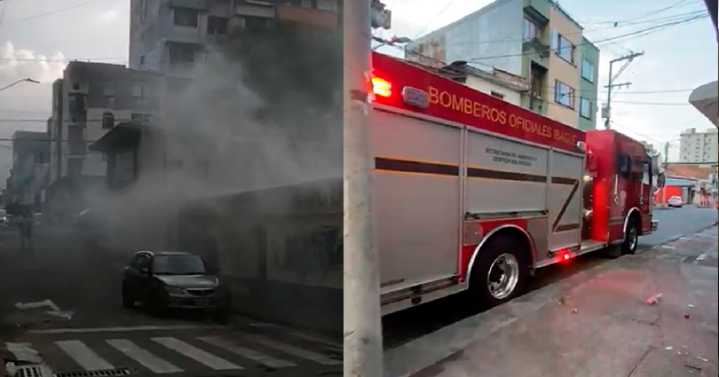 Alarma por fuerte emisión de humo en local comercial en el centro de Ibagué