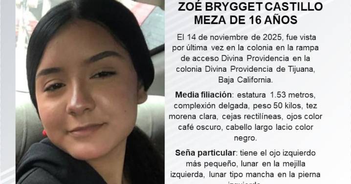 Se busca a Zoé Brygget Castillo Meza de 16 años de edad