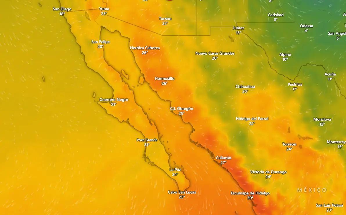 Clima en La Paz y Los Cabos 30 noviembre 2025