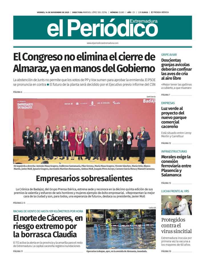 Consulta la portada correspondiente al día 14 de noviembre de 2025