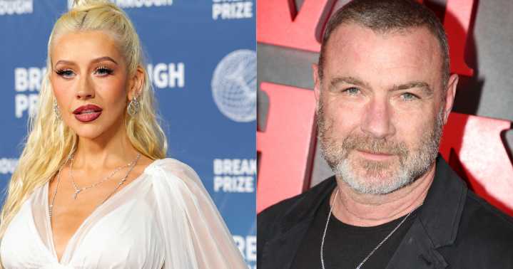 Christina Aguilera and Liev Schreiber spotted at Pittsburgh Penguins game