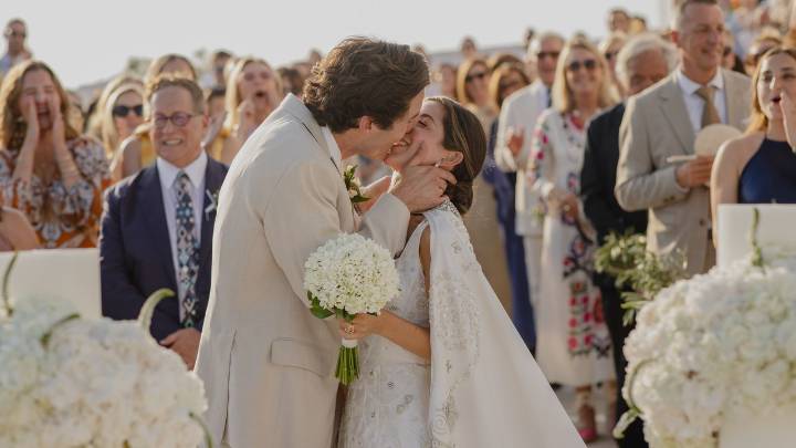 This Fashion Designer Bride’s Wedding Dress Took 3,500 Hours to Craft for Her Ceremony in Greece