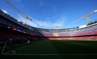 How many fans are currently allowed at Camp Nou and when will Barcelona’s stadium be completed?