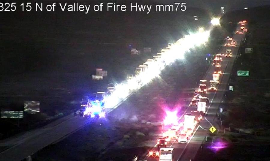 Crash northeast of Las Vegas valley closes portion of I