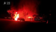 Manhunt underway after three cars torched in Sydney firebombing attack
