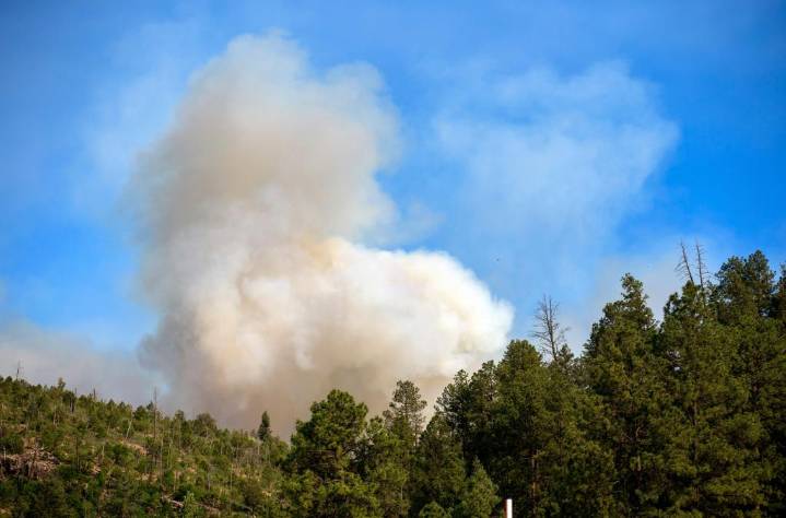 Wildfire burning near Turkey Tracks shooting range northwest of Woodland Park