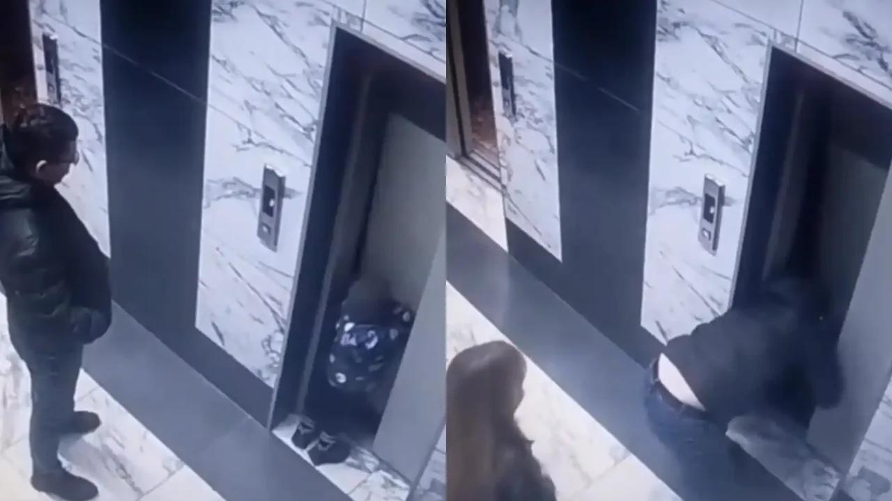 Niño cae al vacío por falla del ascensor y su padre lo rescata: el video se vuelve viral