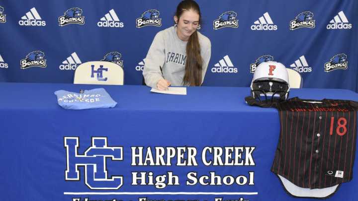 Harper Creek's Kline signs to play softball at Merrimack College