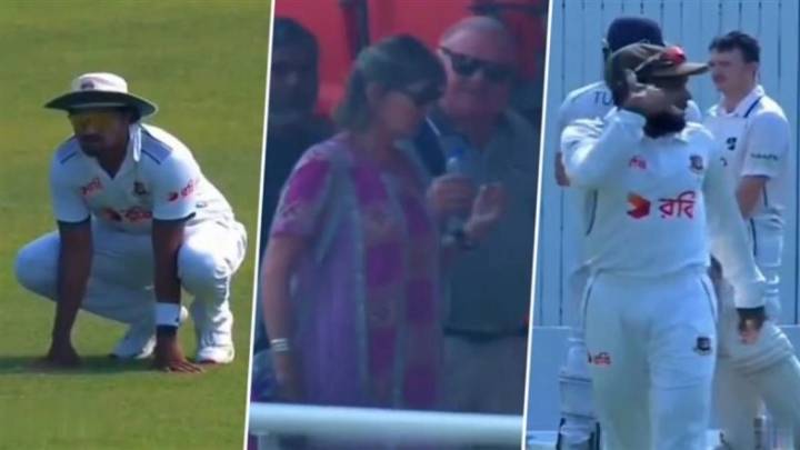 Cricket Earthquake Stops Bangladesh vs Ireland 2nd Test 2025 in Dhaka, Panic Ensues as Players Gather Near Field (Watch Viral Video)
