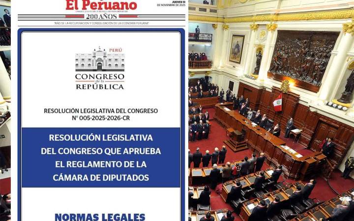 Publicaron reglamento de la nueva Cámara de Diputados del Congreso