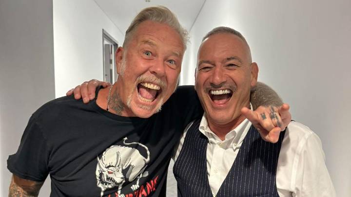 Metallica’s James Hetfield catches up with Anthony Wiggle in Perth