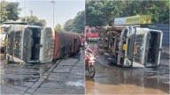 Navi Mumbai News: Overturned Tar Tanker Causes Traffic Snarl On Nerul