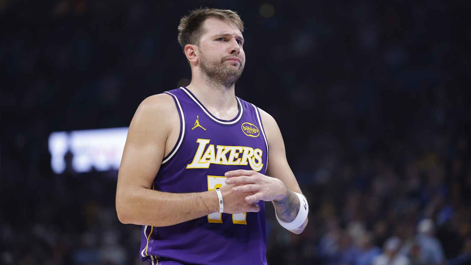 Lakers’ Luka Doncic reacts to Nico Harrison firing