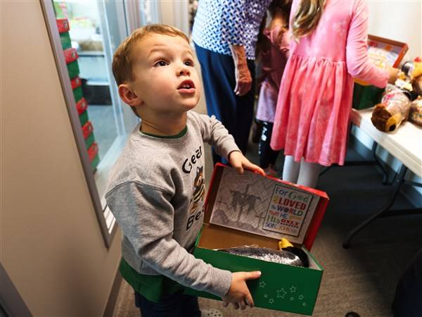 Waterville UMC packs gift boxes for Operation Christmas Child