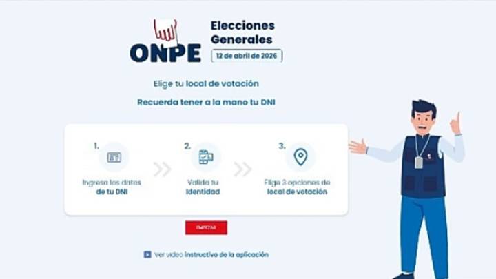 ONPE: desde hoy se puede elegir local de votación