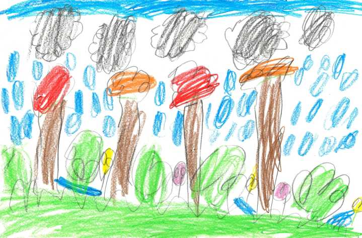 Weather Drawing: Rainy autumn day