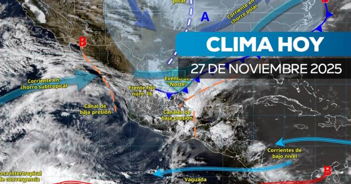 Temperaturas de hasta 0 °C: Estados afectados por evento de "Norte" y Frente frío 16 en México