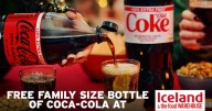 FREE family size bottle of Diet Coke or Coke Zero at Iceland and The Food Warehouse