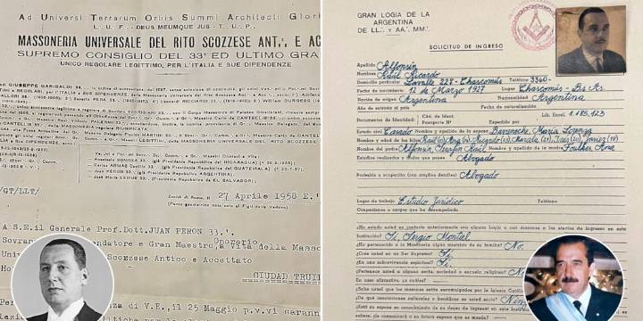 Cartas y una solicitud de ingreso: qué dicen los documentos que vinculan a Perón y Alfonsín con la masonería