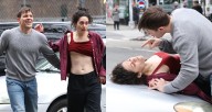 Jake Lacy & Emmy Rossum Film Intense Fight Scenes for ‘Furious’ Hulu Series in NYC | Emmy Rossum, Jake Lacy 