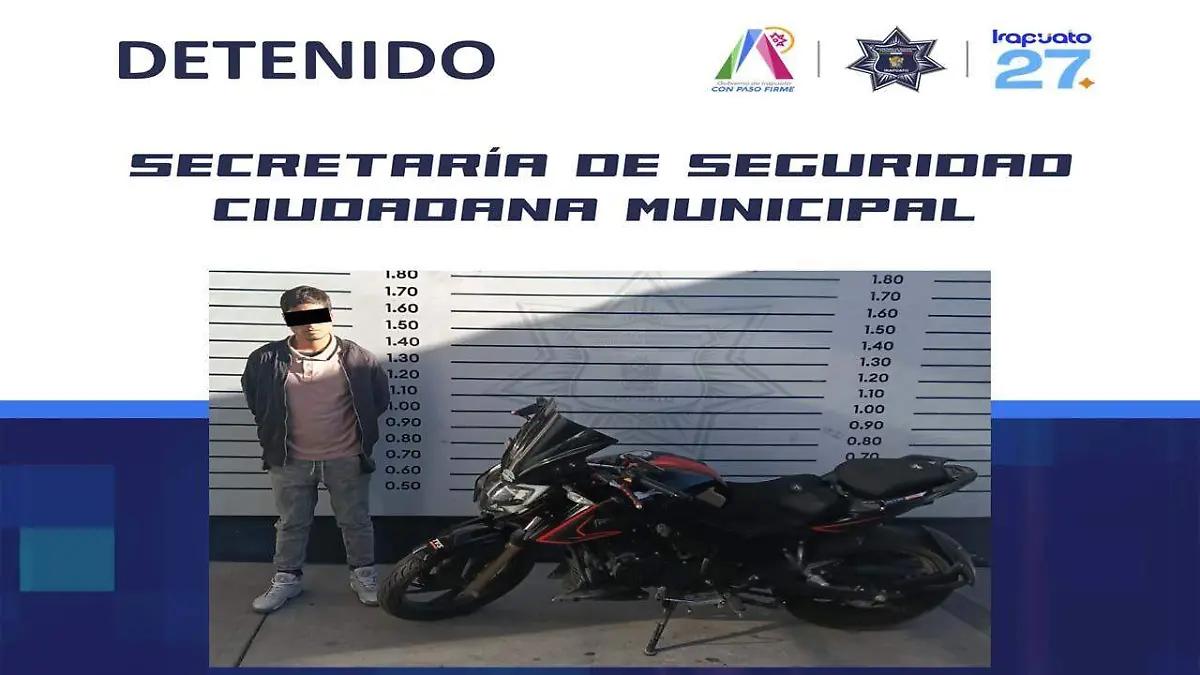 Seguridad en Irapuato: detienen a hombre por robo de motocicleta en Tierra Nueva