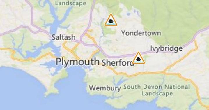 Live: Flood alerts in Plymouth as heavy rain batters the city