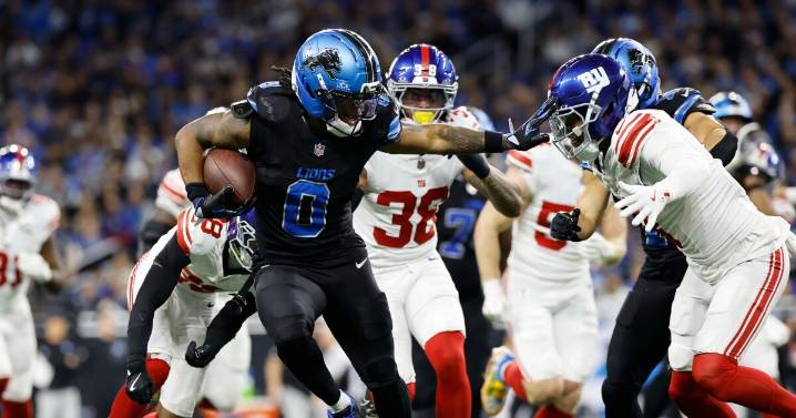 Gibbs rushes for 219 yards and two scores as Lions come back to beat Giants