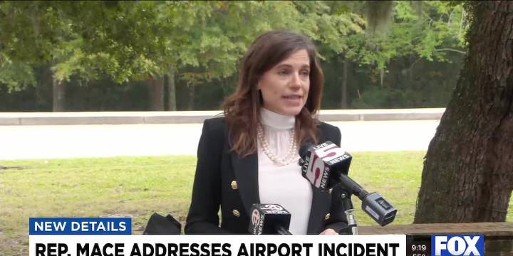 Rep. Nancy Mace addresses airport incident during press conference