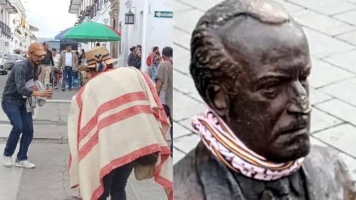 Polémica en Popayán luego que arrastraran por las calles el busto del expresidente Guillermo León Valencia