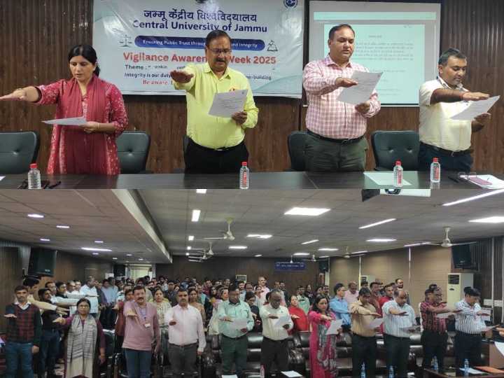 Central University of Jammu Observes Vigilance Awareness Week with Integrity Pledge