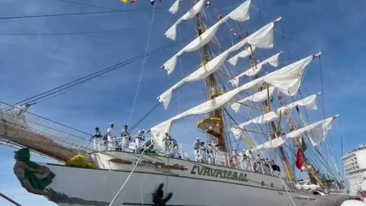 Buque Cuauhtémoc llega a Cozumel, Quintana Roo