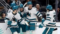 Celebrini leads Sharks to 6-1 win over Seattle Kraken