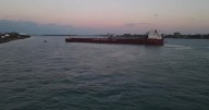 Video: Cargo ship stuck in Detroit River near Renaissance Center