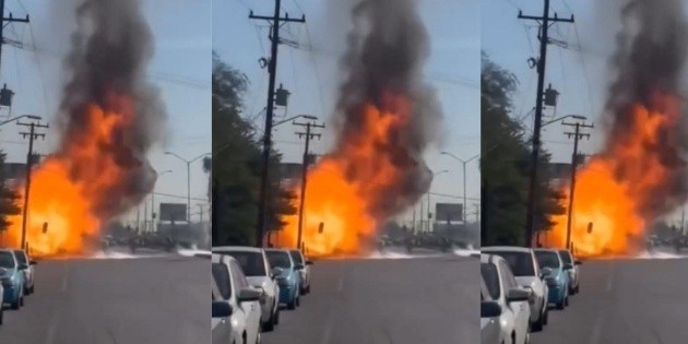 Pipa con tanques de gas explota en Mexicali y provoca fuerte movilización de emergencia