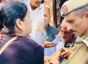 Himachal woman slaps elderly man, attempts to humiliate him with shoe garland; caught on camera