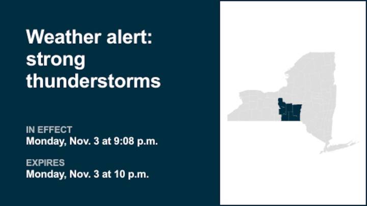 Update: Thunderstorms with pea-sized hail in New York Monday – gusts up to 50 mph