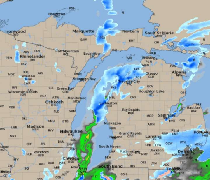Heavy snow for 5 Michigan areas; Winter Storm Watch & snow forecasts here