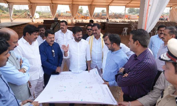 CM Revanth Reddy Reviews Preparations for Telangana Rising Global Summit in Bharat Future City