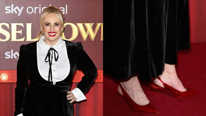 Rebel Wilson Slips Into Ruby Red Slingbacks at 'Tinsel Town' Premiere