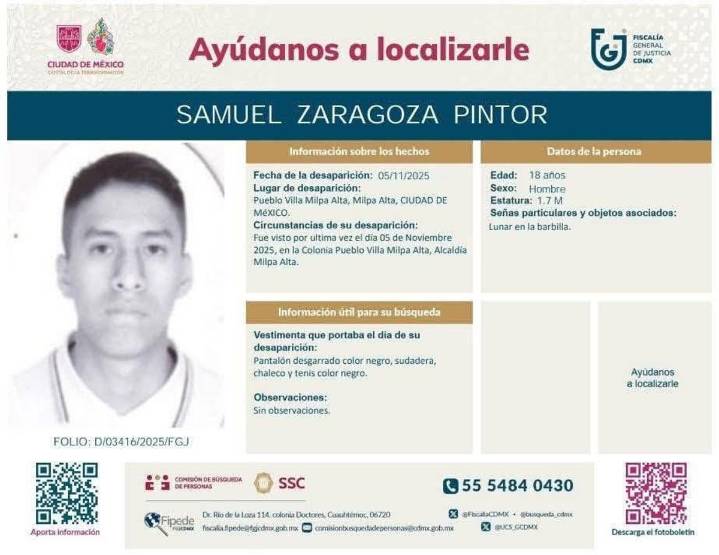 Hallan enterrado a joven de 18 años que se encontraba desaparecido en Milpa Alta