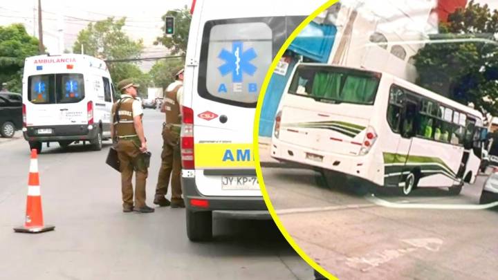 Conductor de micro evita fiscalización, choca autos y se da a la fuga dejando dos lesionados en San Bernardo