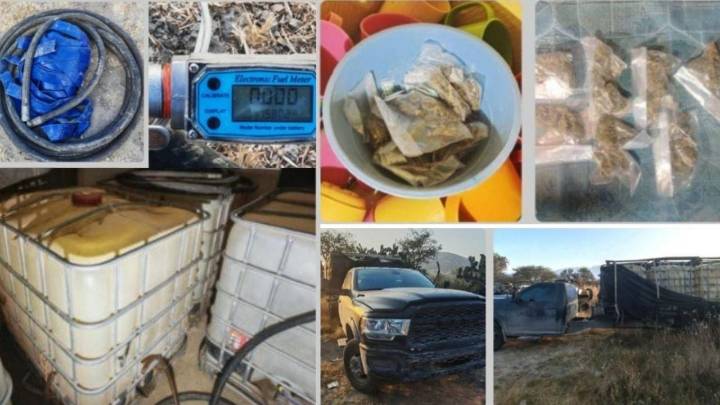 Aseguran predio con drogas y huachicol en Tepetitlán