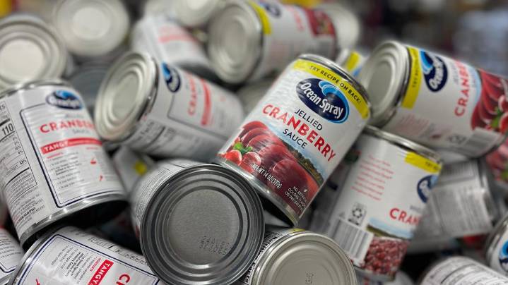 Ocean Spray investigating viral videos claiming cranberry sauce cans were full of water