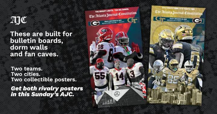 UGA-Georgia Tech commemorative posters to be in this Sunday’s AJC print edition