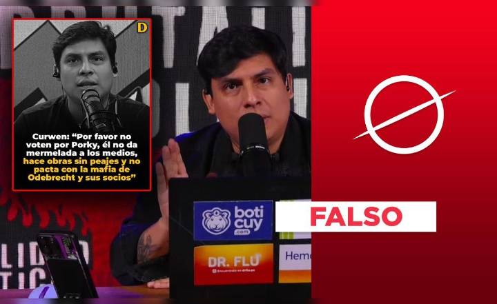 Curwen no dijo que Rafael López Aliaga "hace obras sin peaje y no pacta con la mafia": discurso es inventado